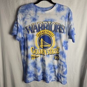 NBA Golden State Warriors Mens Medium Tie Dye Tee Shirt NBA Basketball Fan Blue